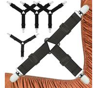 Bangbobi 4 Pezzi Attache Drap Housse, Drap Housse Regolabile con Clip Metalliche, Bloque Drap Housse per copriletti Senza Pieghe, Bed Lock per Divano, Tavolo e Attache Couette