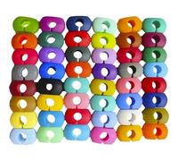 Bangbobi - 48 Segnabicchieri in Silicone Riutilizzabili, Anelli a C Colorati per Differenziare Bicchieri da Vino e da Bevanda a Feste, Matrimoni, Eventi