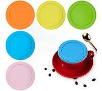 Bangbobi - 5 Pezzi Coperchi per Vasetti di Yogurt Riutilizzabili in Silicone per Vasetti da 500g, Ermetici e Lavabili in Lavastoviglie, Compatibili con Alpro, Milbona, Aldi
