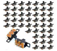 Bangbobi 50 Pezzi Mini interruttori a levetta microinterruttori 0,5 A 125 V CC a 3 Poli, interruttori a Scorrimento ON/ON microinterruttori miniaturizzati con Blocco per Giocattoli elettronici