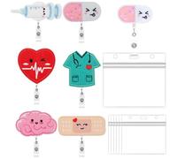 Bangbobi Accessori per Infermieri 6 Porta Tessere ID con targhetta identificativa per Infermieri,Porta Badge, Porta Tessere ID con Clip