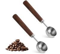 Bangbobi Cucchiaio da caffè, cucchiaio misurino 15 grammi, cucchiaio da espresso, lotto per caffè e cucchiaio dosatore - cucchiaio misurino in acciaio inox con manico in noce per chicchi di caffè e tè