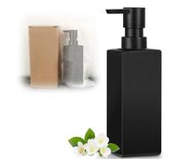 Bangbobi Dispenser per Sapone Nero Opaco in Vetro, 350 ml, Quadrato, per Cucina e Bagno