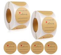 Bangbobi Etichette adesive Fatte a Mano per marmellate, 1000 Pezzi Etichette per Bottiglie, perfette per Etichette di marmellate Sacchetti Regalo da Forno
