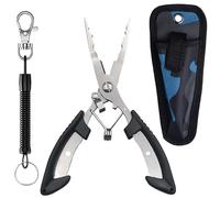 Bangbobi Pinza da Pesca in Acciaio Inossidabile, per la Pesca alla Carpa in Acqua Dolce e salata - Set di 16 Borse in Tessuto Nero con Tasche e Cordoncini