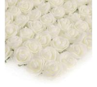 Bangbobi Rose Artificiali, 144 Pezzi, Mini, Bianche, Schiuma PE, per Decorazioni Fai da Te, Bouquet, Matrimoni, San Valentino, Feste