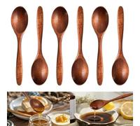 Bangbobi Set 6 Cucchiaini da Legno Naturale, 14,5 cm, per Cioccolata Calda, Miele, caffè, tè