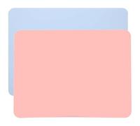 Bangbobi Set di 2 Tappetini in Silicone per Bambini, Antiscivolo e Lavabili, per Disegno, Scrittura, Modellismo e Pasti, 30x40 cm, Rosa e Blu