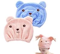 Bangbobi Set di 2 turbanti per Capelli Asciugamano in Microfibra ad Asciugatura Rapida per Capelli, Donne e Bambini - Cappuccio a Turbante Come Asciugamano per Capelli per Bagno e Sauna