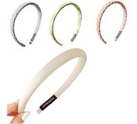 Bangbobi Set di 4 cerchietti per Capelli da Donna Dirndl, Rosa, Blu, Verde e Bianco a Quadri, semplici ed Eleganti Accessori per Capelli da Donna