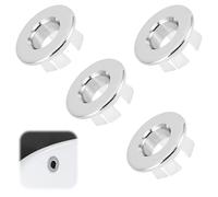 Bangbobi - Set di 4 Copriforo per Troppo Pieno in Ottone per Lavello e Lavabo, 22-24mm, Finitura Argento