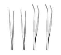 Bangbobi Set di 4 pinzette, pinzette in Acciaio Inossidabile 14 cm (2 pinzette a Punta e 2 pinzette Curve) - Pinzette Lunghe, Set di pinzette mediche, pinzette Lunghe, pinzette a Punta, Tweezers Prof