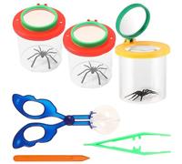 Bangbobi - Set Lente a Becher, 3 Pezzi con Lente a Becher e Pinzette per Esplorazione della Natura e Scienza