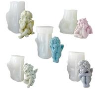 Bangbobi stampi per candele in silicone - set di 5 stampi in silicone a forma di angelo 3D per la fusione come decorazione domestica