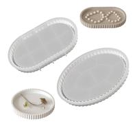 Bangbobi Stampo in Silicone per Vassoio Ovale Set da 2 - per Cemento, Gesso, Resina Epossidica, Forme per Fai da Te