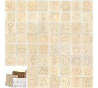Bangbobi Stencil in Legno, Stencil per Dipingere, Stencil per Bambini, Stencil Animali, Stencil per Tessuti - Set da 60 Pezzi - Ideale per Lavoretti Creativi, Disegni e Progetti Fai-da-Te