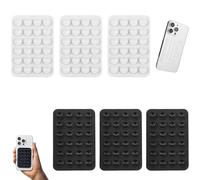 Bangbobi Supporto in Silicone 6 Pezzi, portaoggetti per cellulari con Ventosa Antiscivolo, Ventosa con Colla Posteriore per Cellulare, Custodia in Silicone per Cellulare (Nero, Bianco)