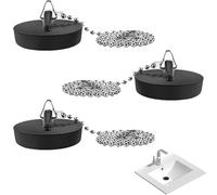 Bangbobi - Tappo per Scarico Universale, 3 Pezzi in Gomma con Catena per Lavello, Vasca da Bagno e Bagno