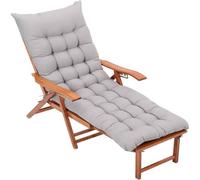 BangDon Cuscino per sdraio in tinta unita, extra spesso, per chaise longue, comodo e traspirante, in tessuto traspirante, per esterni, altalena, patio, giardino (grigio, 140 x 40 cm)