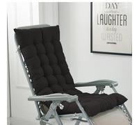BangDon Cuscino per sedia a sdraio da giardino, in tinta unita, morbido e confortevole, con corda, per giardino, esterni, interni, divano, tatami, sedia a dondolo (nero, 110 x 40 cm)