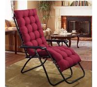 BangDon Cuscino per sedie a sdraio, comodo, spesso, per sedia a dondolo, patio, ufficio, esterni (solo coprisedia) (colore: rosso, 130 x 40 cm)