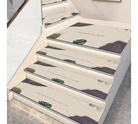 BangDon Tappetino di sicurezza per scale semplice con retro in gomma, morbido e confortevole, superficie liscia, 75 x 26 cm, copertura antiscivolo per gradini (stile 5, 1 pezzo)