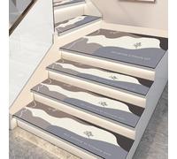 BangDon Tappetino di sicurezza per scale semplice con retro in gomma, morbido e confortevole, superficie liscia, 75 x 26 cm, copertura antiscivolo per gradini (stile 9, 5 pezzi)