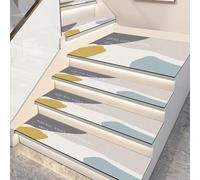 BangDon Tappetino di sicurezza per scale semplice con retro in gomma, morbido e confortevole, superficie liscia, 75 x 26 cm, copertura antiscivolo per gradini (stile 14, 1 pezzi)