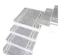 BangDon Tappetino per scale con motivo elegante, antigraffio, soluzione per scale ad alto traffico, tappetino antirumore per marmo, piastrelle, vetro, gradini 75 x 24 cm (stile 4, 7 pezzi)