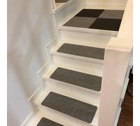 BangDon Tappetino protettivo per gradini per interni per uso domestico, facile da installare, impermeabile, testurizzato, lavabile, decorativo, per scale, 75 x 20 cm (grigio chiaro, 5 pezzi)