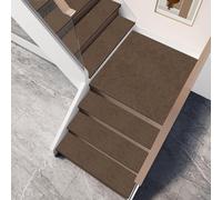 BangDon Tappeto morbido in tinta unita, per scale, lavabile in lavatrice, in PVC, antiscivolo, interno antiscivolo, per scale, piastrelle in legno, vetro, gradini 26 x 75 cm (marrone, 15 pezzi)