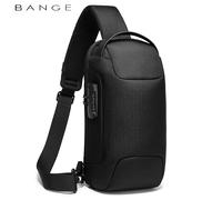 BANGE Borsa da petto calda Nuova borsa a tracolla da uomo anti-ladro Borse a tracolla impermeabili Ricarica USB Viaggio breve per pacchetto da viaggio maschile Grey 34 x 18 x 10 cm
