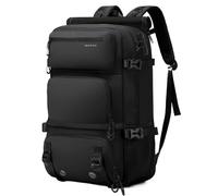 BANGE Zaino antifurto 3 in 1 con borsa a tracolla staccabile e scomparto per scarpe, resistente all'acqua, per viaggi di lavoro e per la notte, per uomini e donne, Nero , L