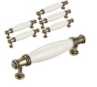 Banggo, Maniglia a Forma di Fiocco, Maniglia Vintage a T, per Porta da Cucina, Armadio, cassetti, Camera da Letto, Maniglie in Ceramica e Lega di Zinco, Multi, CC: 96mm/ Total Length 120mm