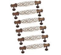 Banggo Set di 6 maniglie per mobili a forma di fiocco vintage a forma di T, per porta della cucina, armadio, cassetto, camera da letto, in ceramica e lega di zinco, 96 mm