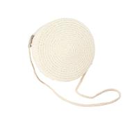 BANGHA Borsa Paglia,Borsa A Tracolla In Paglia Borse a tracolla intrecciate rotonde, eleganti e fatte a mano, for le donne, borse a in paglia a, perfette for vacanze al mare(WHITE)