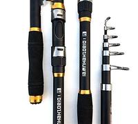 BANGHA Canna da Pesca,Canna da Pesca Spinning 2.1M -3.6M Carp Fishing Rod telescopica in Fibra di Carbonio Canna da Pesca Canna da Pesca(Black,3.6 m)