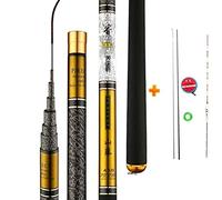BANGHA Canna da Pesca,Canna da Pesca Spinning Pesca telescopica in Fibra di Carbonio di Alta qualità Rod 3.6m-10m Ultra Light Disco Viaggi Carp Fishing(3.9 m)