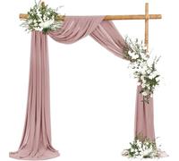 BANGHA Drappeggio di Arco di Nozze Chiffon Arco di Nozze Tessuto Drappeggio Tende Trasparenti Drappeggio Cerimonia Ricevimento Sfondo Tenda Festa Swag Natale(Dusty Rose,70x800cm)