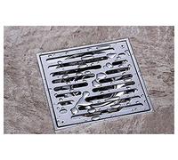 BANGHA Piletta Doccia 15 cm x 15 cm. SUS304. Doccia a Pavimento Doccia in Acciaio Inox con Coperchio Rimovibile Finitura Spazzolata Drenaggio del Bagno Scarico Pavimento