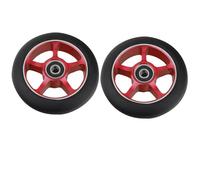 BANGHA Ruote Monopattino Freestyle 100mm Scooter Wheels Replacement with Bearings Aluminum Wear-Resistant PU Stunt Parts Kick Accessories 2pcs/Set(100 Red 5X)