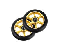 BANGHA Ruote Monopattino Freestyle 100mm Scooter Wheels Replacement with Bearings Aluminum Wear-Resistant PU Stunt Parts Kick Accessories 2pcs/Set(110 Gold 6X)