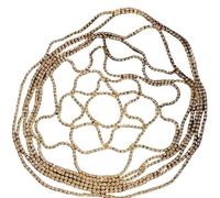 BANGHA Tiara Elfica,Diadema Donna Copricapo Vintage con Cristalli e Strass, con Catena di Cristallo e Fascia in Rete for Il Ballo di fine Anno da Donna(Gold-Color)