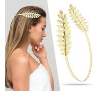 BANGHA Tiara Elfica,Diadema Donna Forcine for Capelli a Forma di Foglia, Corona, Tiara, Fascia for Capelli, Accessori for Capelli da Donna, Copricapo da Sposa, Gioielli da Sposa(Light Yellow Color)