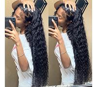 bangjazz 28 Inch HD Lace Frontal Wigs Human Hair Deep Wave Wig 13x4 Lace Front Wigs Human Hair 180 Density Curly Wigs for Black Women, Curly Lace Front Wig Human Hair Natural Hairline Natural Color