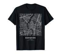 Bangkok Mappa Città Thailandia Strade e Coordinate Maglietta
