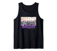 Bangkok Skyline Tramonto Vintage BKK Thailandia Souvenir Canotta