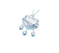 Bangle d'Argento, Braccialetto retrò, 999 Silver Lock Lock Tipant, Buona Luck Collace, Collana di amuleto, Migliori Regali per Le Donne del Festival, [Include la Collana], 2 (Colore: