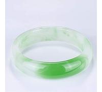 Bangles Giada Femminile, Braccialetto di Giada Fiore Galleggiante Verde Chiaro, Braccialetto in Giada in Stile Cinese, Porta buona Fortuna, Gioielli Cinesi Feng Shui, 56-62mm, 60mm