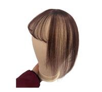 Bangs Hair Frange Aerea Capelli Umani per Ragazze Parrucca Liscia Clip, Finte Cuoio capelluto Naturale per Donne (Dark Brown)
